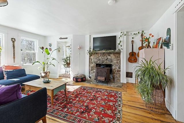 living area featuring wood-type flooring