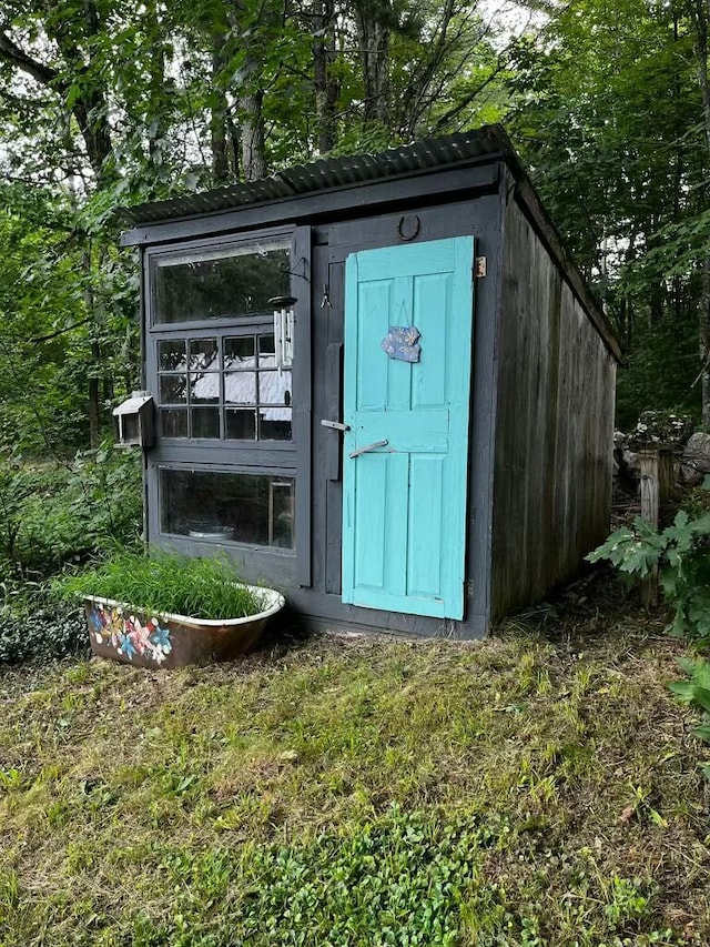 view of shed