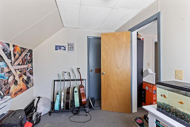 interior space with lofted ceiling