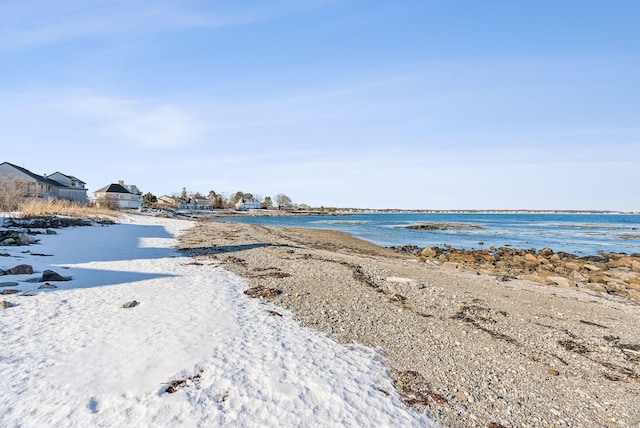 property view of water featuring a view of the beach