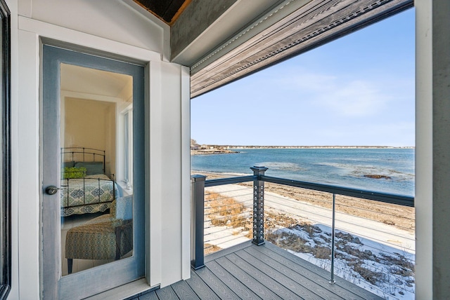 balcony with a water view