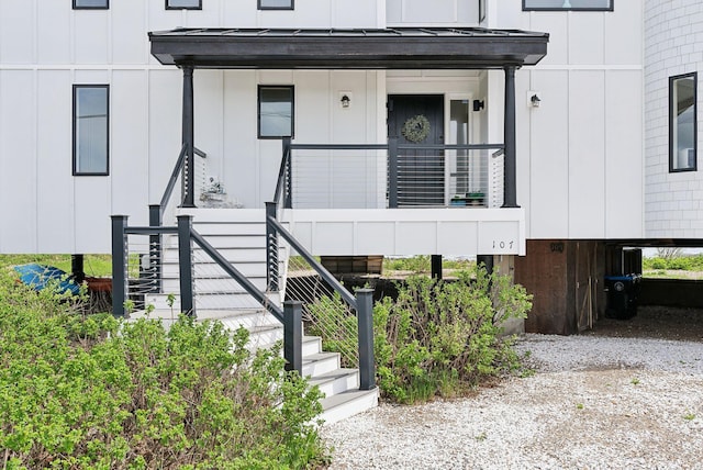107 Marshall Point Rd, Kennebunkport, ME 04046 - doorway to property featuring board and batten siding