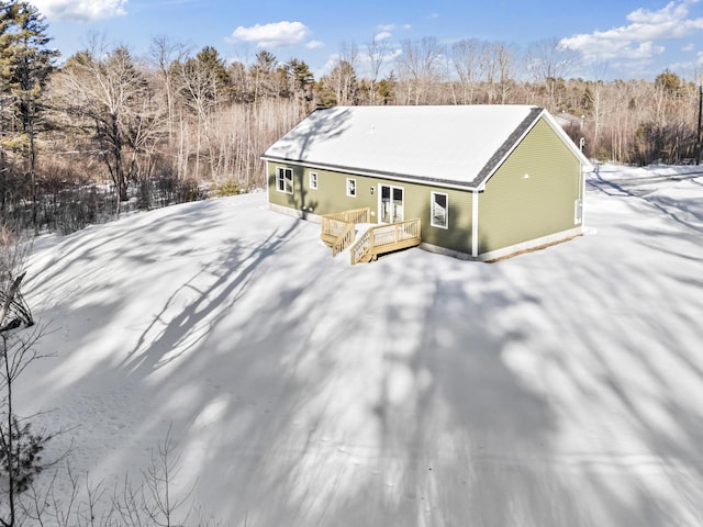 view of front of property with a deck