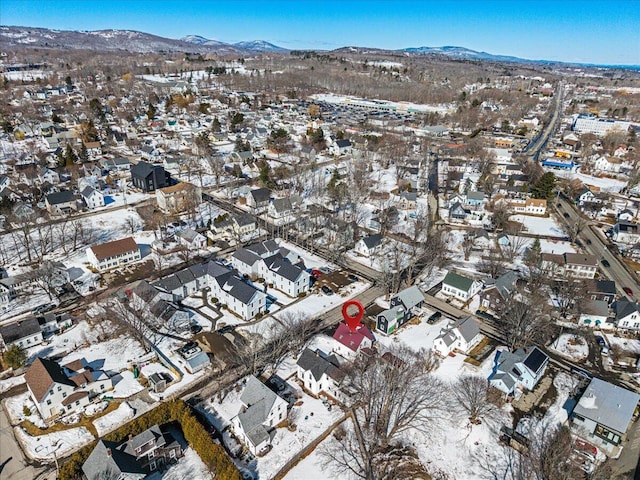 aerial view with a residential view and a mountain view