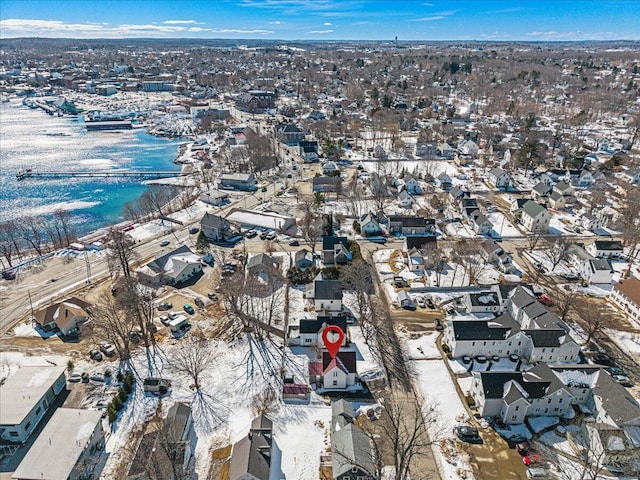 aerial view with a residential view