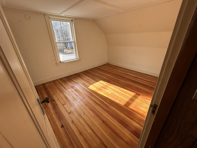35 Bath Rd, Brunswick, ME 04011 - bonus room featuring hardwood / wood-style floors, lofted ceiling, and baseboards