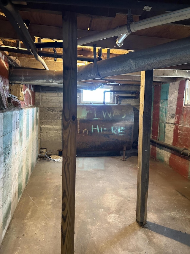 basement with heating fuel