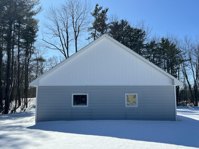 view of snowy exterior