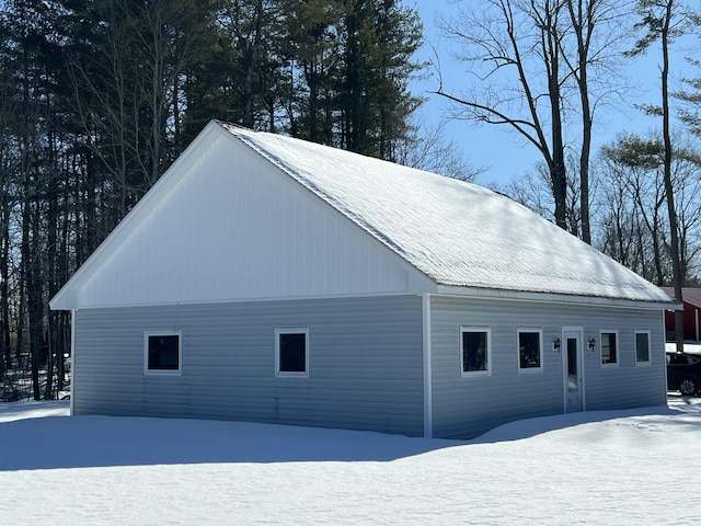 view of snowy exterior