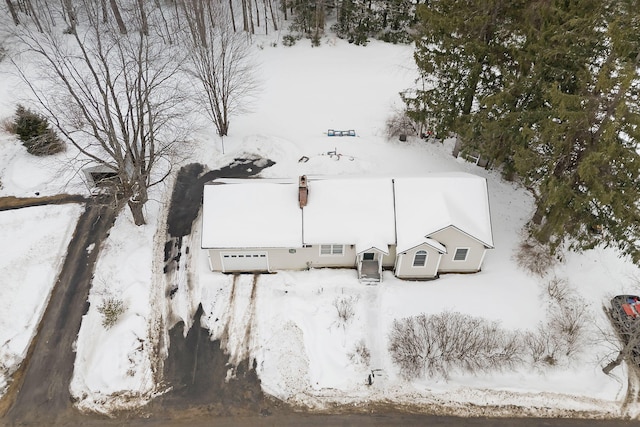 view of snowy aerial view