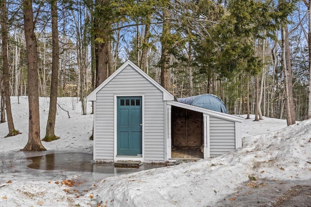 view of shed