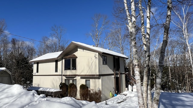 view of snowy exterior