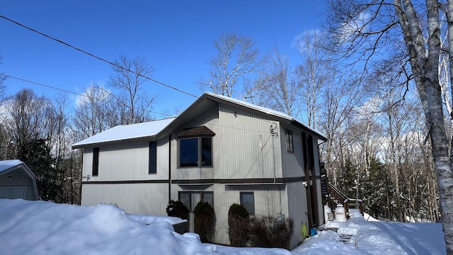 view of snowy exterior