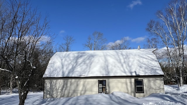 view of snow covered exterior