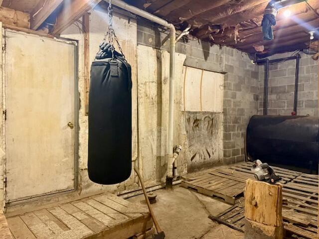 131 Clover St, Madawaska, ME 04756 - unfinished basement featuring heating fuel