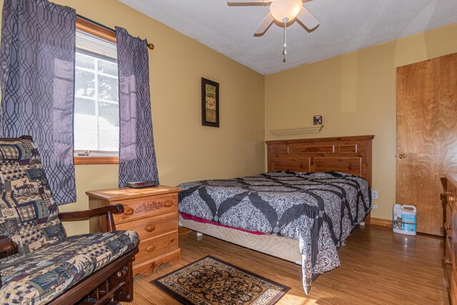 633 Main St, Madawaska, ME 04756 - bedroom with a ceiling fan and wood finished floors