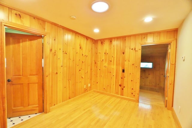 220 Church Rd, Bangor, ME 04401 - spare room with wood walls, recessed lighting, wood finished floors, and baseboards