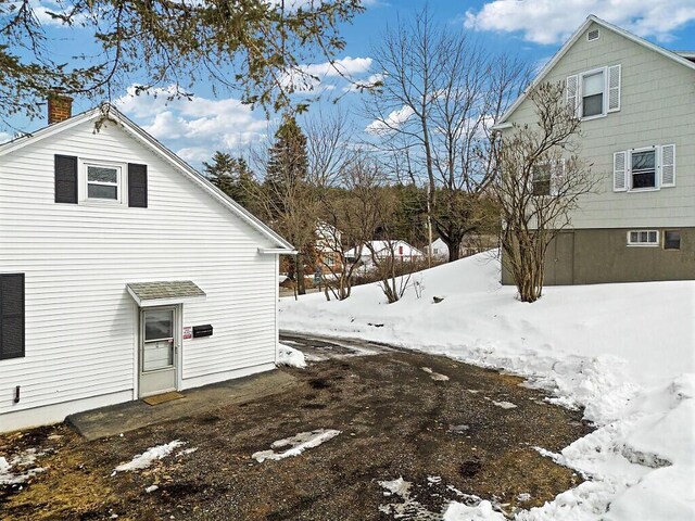 view of snowy exterior