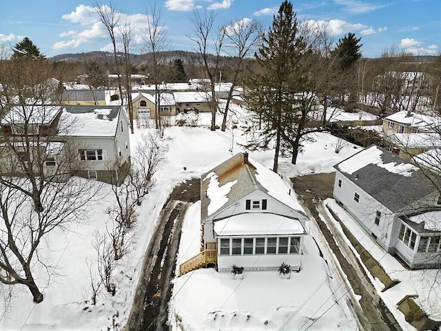 view of snowy aerial view