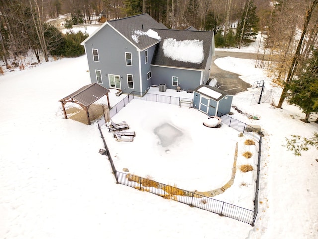 view of snowy aerial view