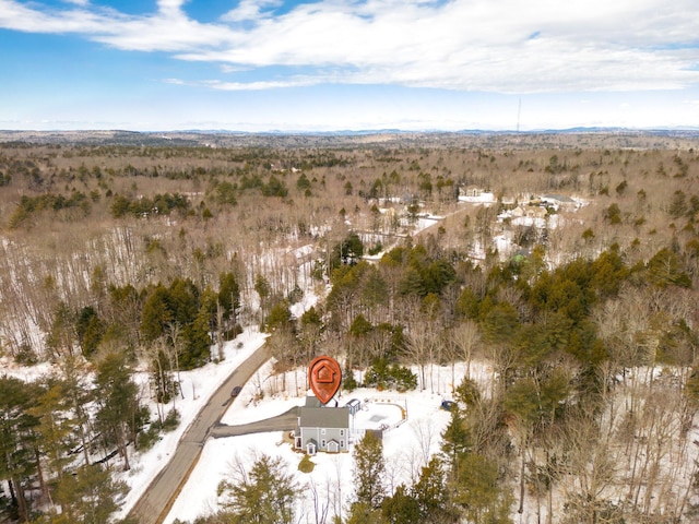 drone / aerial view featuring a mountain view