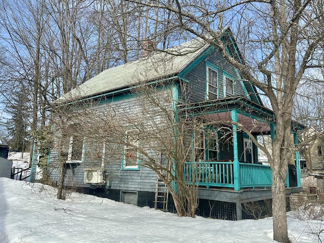 view of snowy exterior