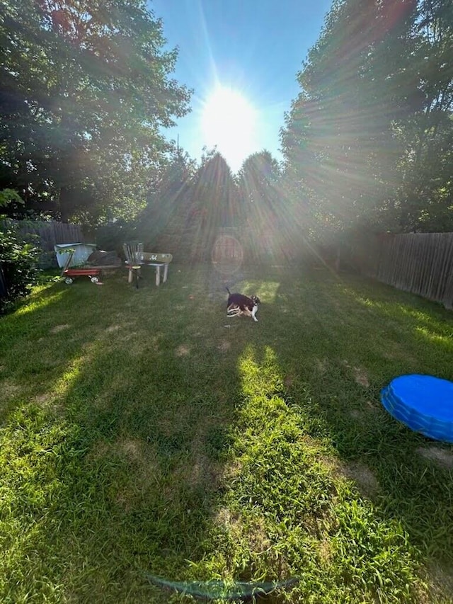 view of yard with fence