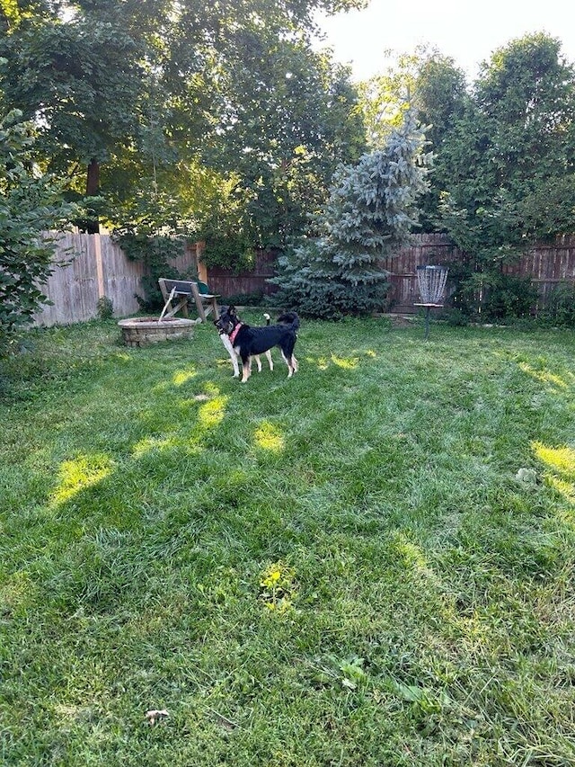 view of yard with fence