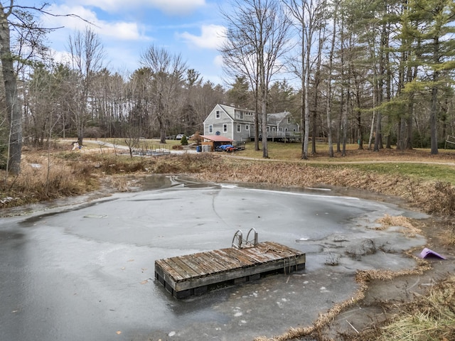 exterior space with a floating dock