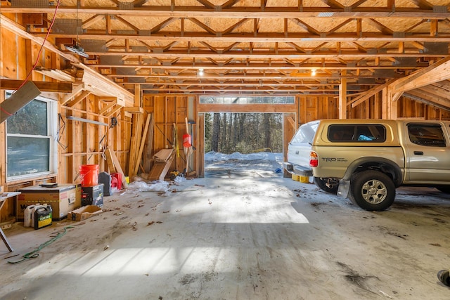 view of garage