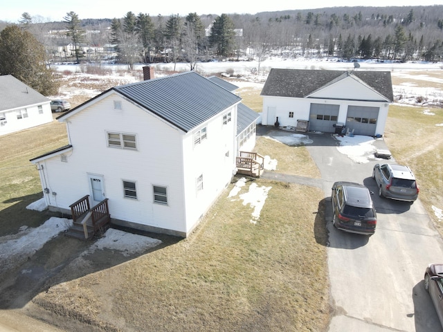 view of snowy aerial view