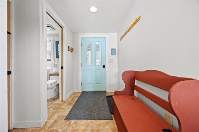 entrance foyer with recessed lighting