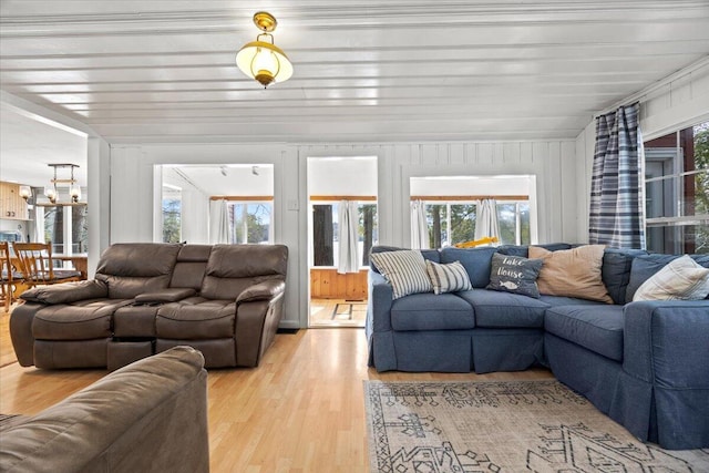 living room featuring light wood finished floors