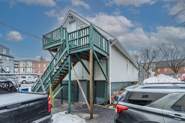 exterior space featuring stairs