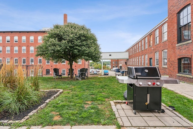 exterior space with a yard