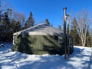 view of snowy exterior