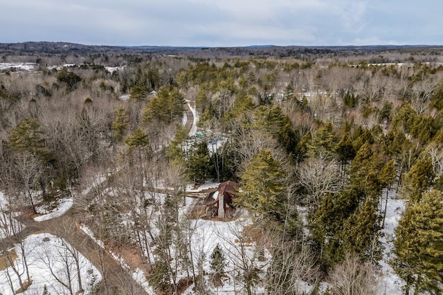 drone / aerial view with a view of trees