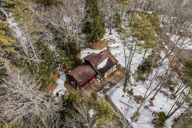 view of snowy aerial view