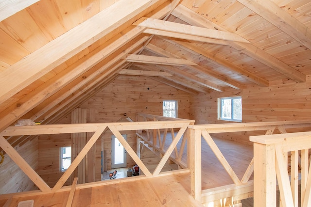 attic with an upstairs landing