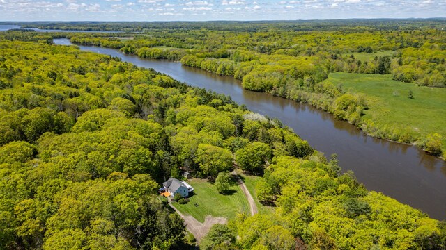 543 Middle Rd, Dresden, ME 04342 - drone / aerial view of a forest and a large body of water