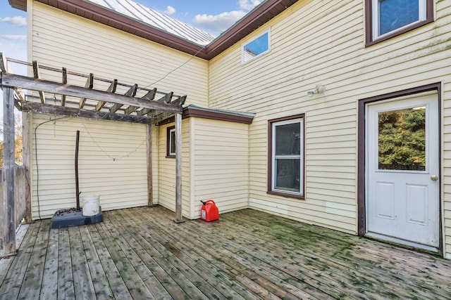 wooden deck with a pergola