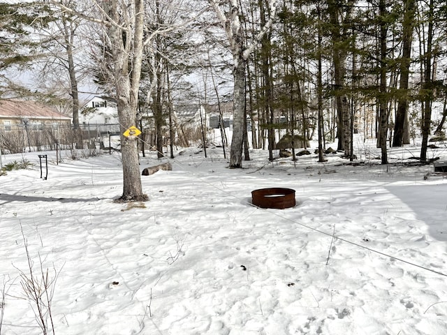 view of snowy yard