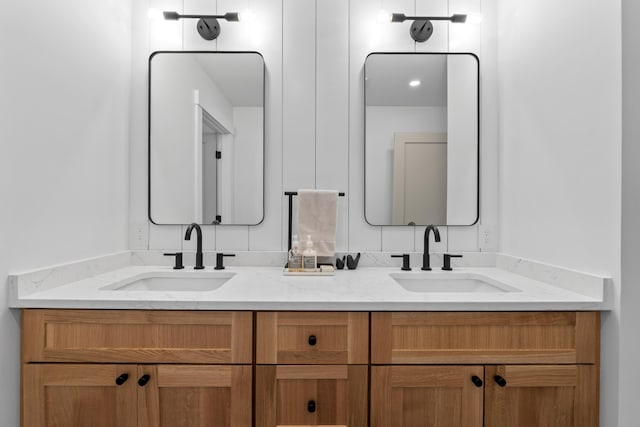65 Sky Dr, Windham, ME 04062 - full bath with double vanity and a sink