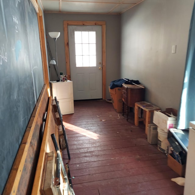 doorway featuring wood-type flooring