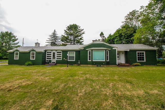 269 Main St, Orono, ME 04473 - ranch-style home with a front lawn, entry steps, and a chimney