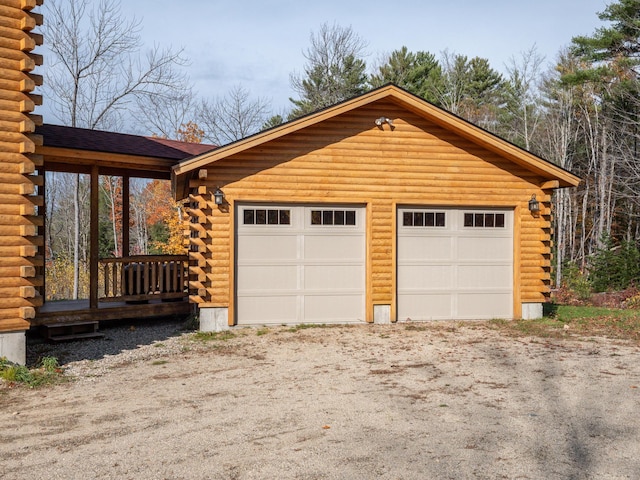 view of garage