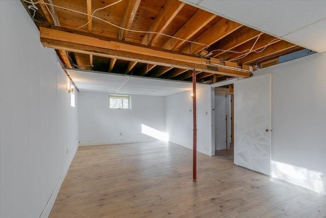 below grade area with wood finished floors