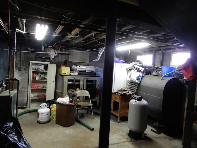 basement featuring heating fuel