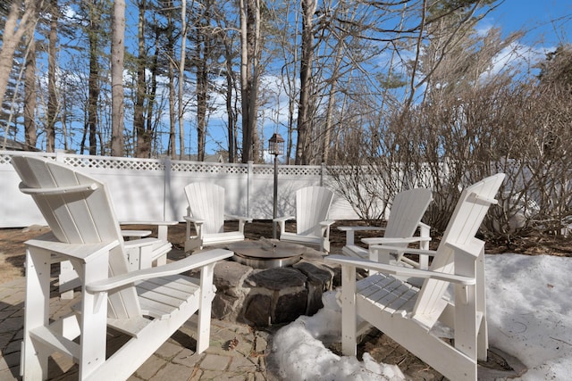 view of patio featuring fence