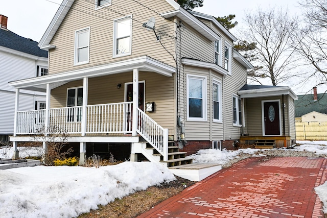 view of front of home with covered porch